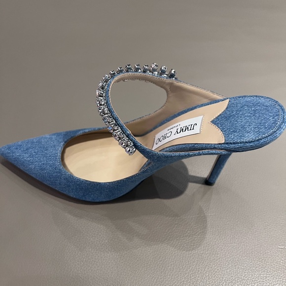 Jimmy Choo Shoes Jimmy Choo Bing 0 Crystal Embellished Strap Denim